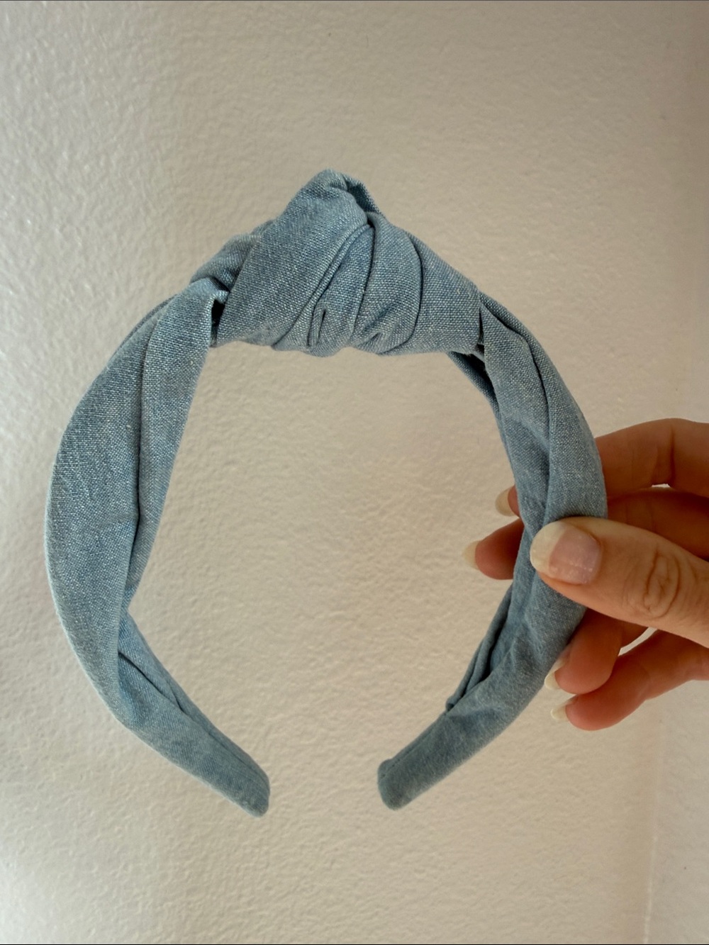 J.crew blue chambray turban knot headband